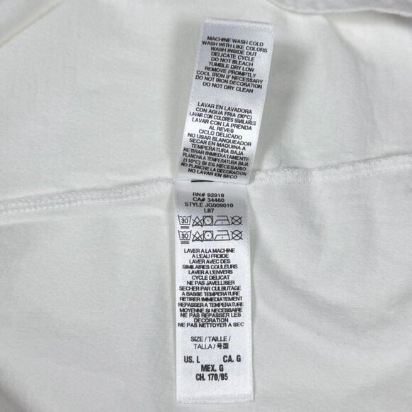 Juicy Couture VTG Y2K Graphic Tee Sz. L White Rhinestones Short Sleeve Preppy - Picture 11 of 12